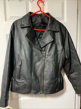 Dream Apparel Genuine Leather Motorcycle Jacket – Women's Large